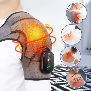 Electric Heating Shoulder Massager Thermal Physiotherapy Vibrator Massage Shoulder Support Brace Arthritis Pain Relief Belt