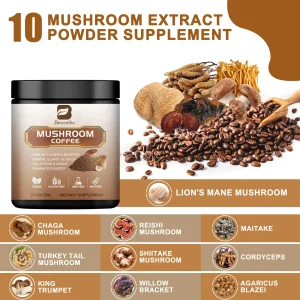 BWEORTHS 120g Mushroom Coffee Support Immunity and Focus Health Boost Memory NO-GMO