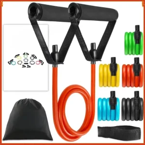 Tube Resistance Bands Set with Handles for Home Gym Workouts, Strength Training & Physical Therapy Exercise Equipment
